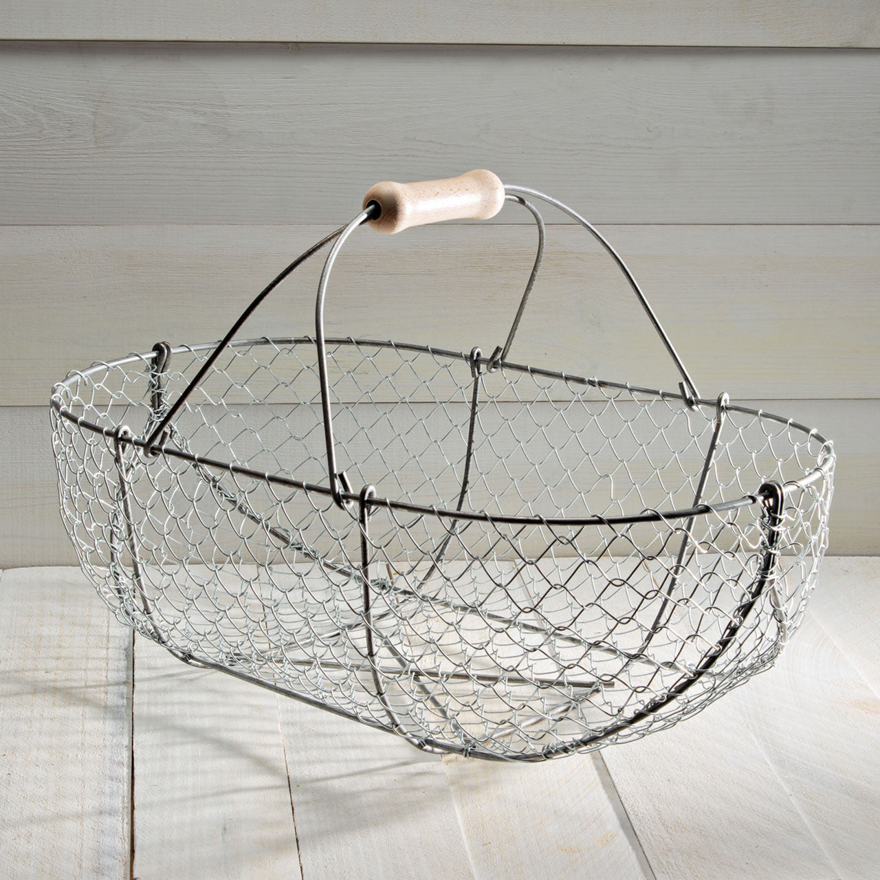 Woven Galvanized Basket Pair