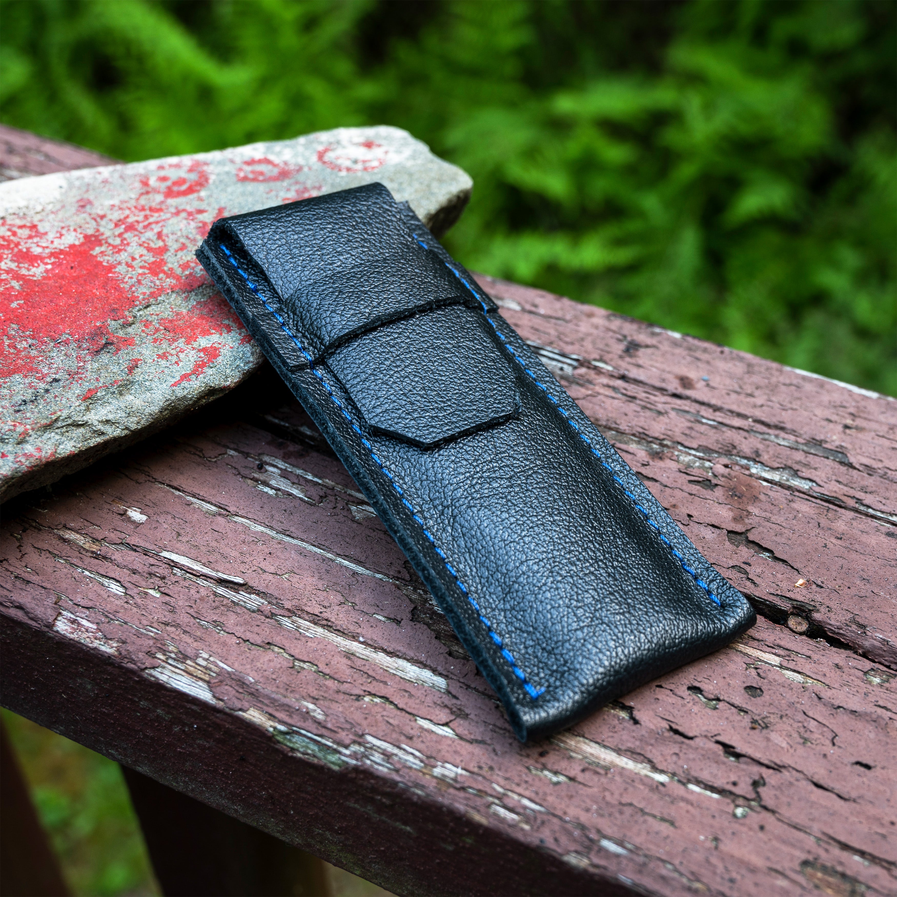 Blue Douk Douk Knife with Leather Sheath
