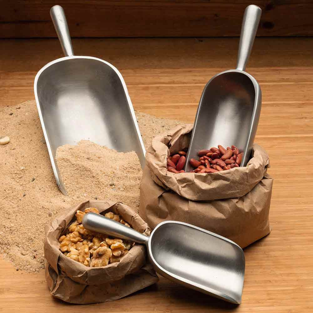 Three Heavy- Duty Cast Aluminum Scoops