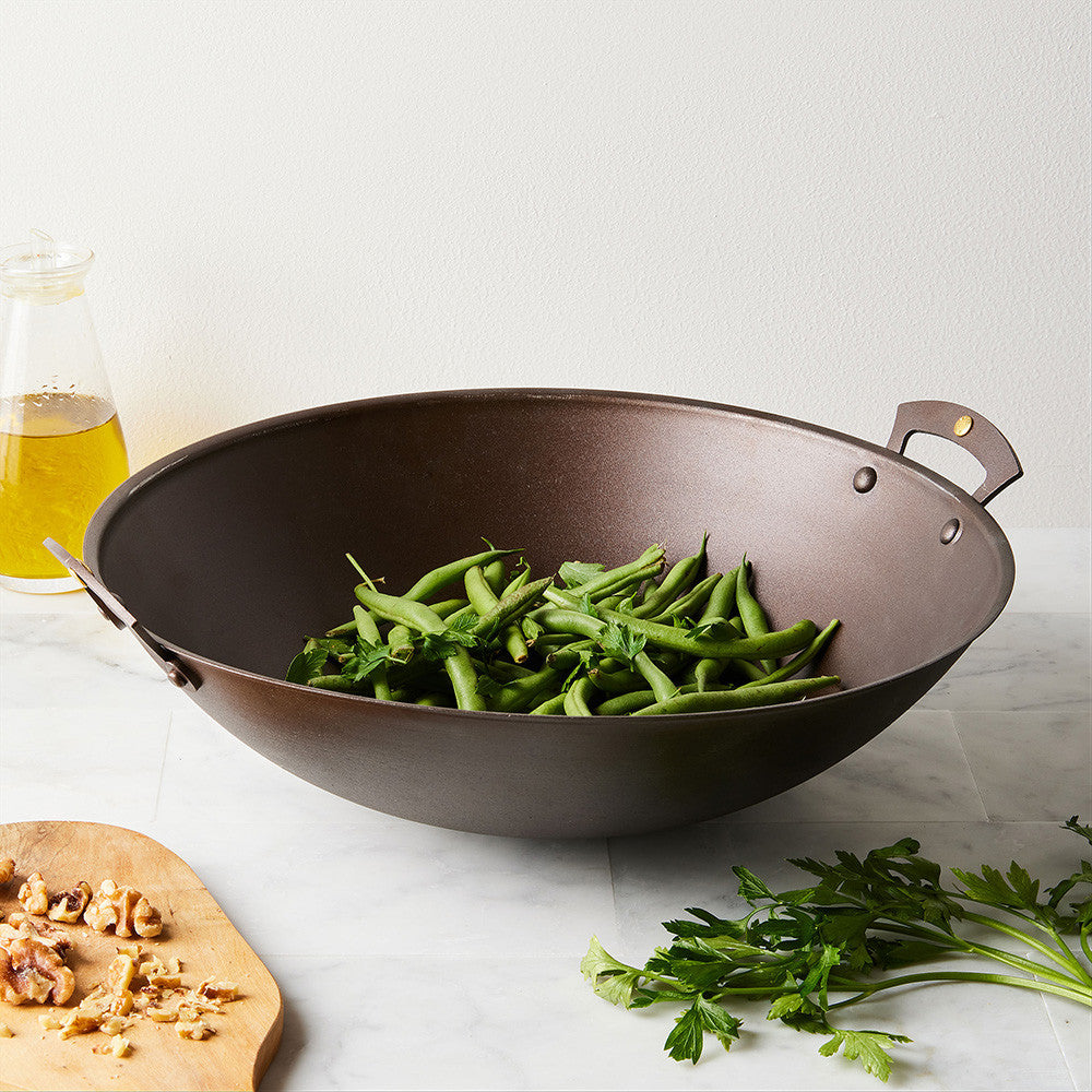 Prospector-Handled Spun Iron Wok