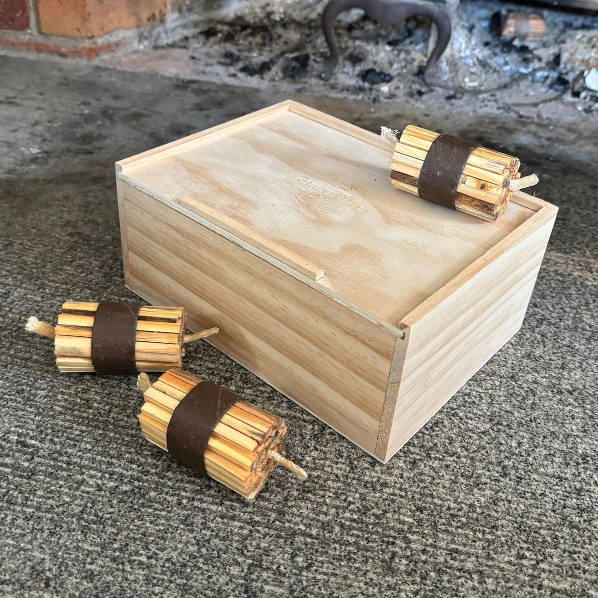 Firestarters in a Wooden Gift Box (20 Pieces)