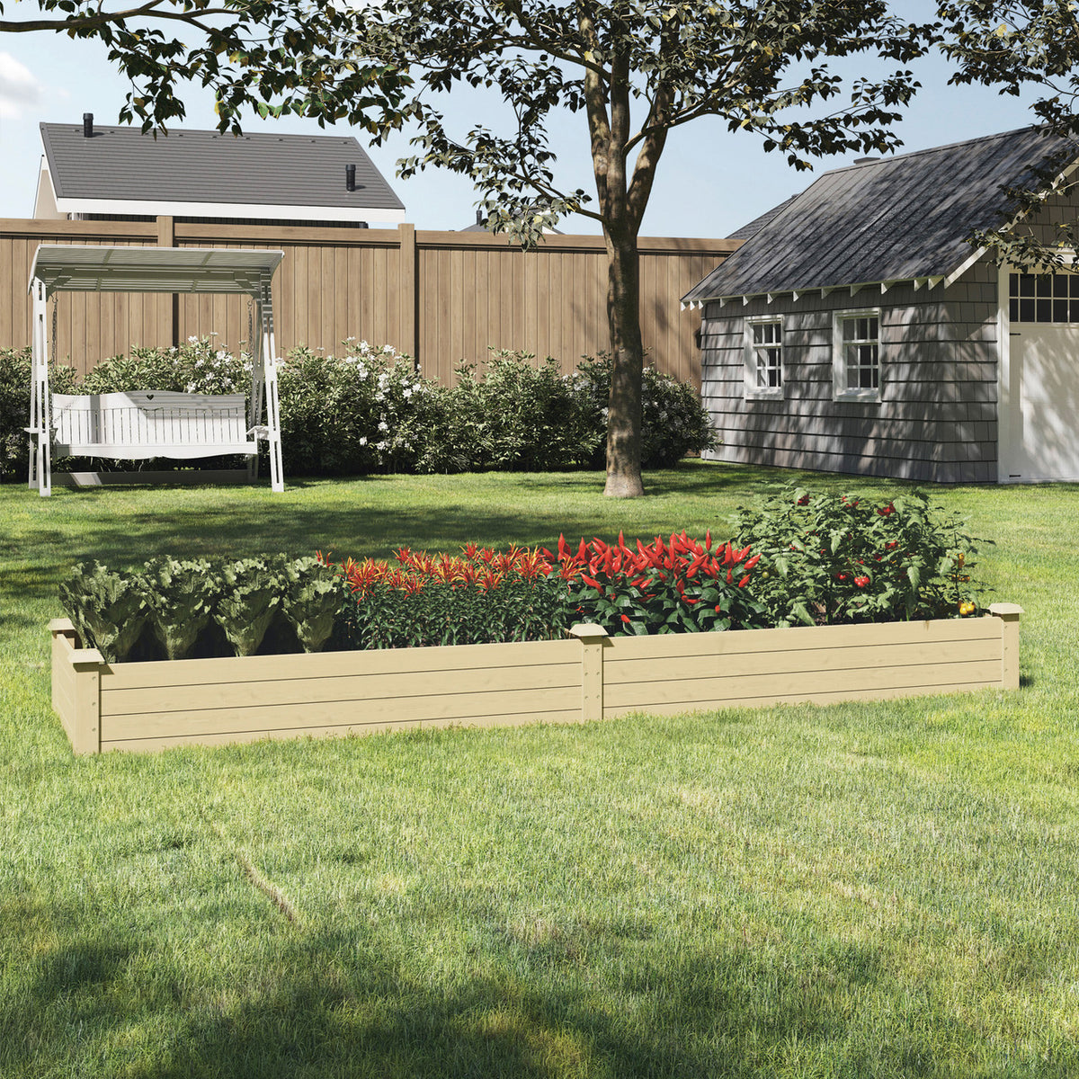 Narrow Wooden Garden Bed
