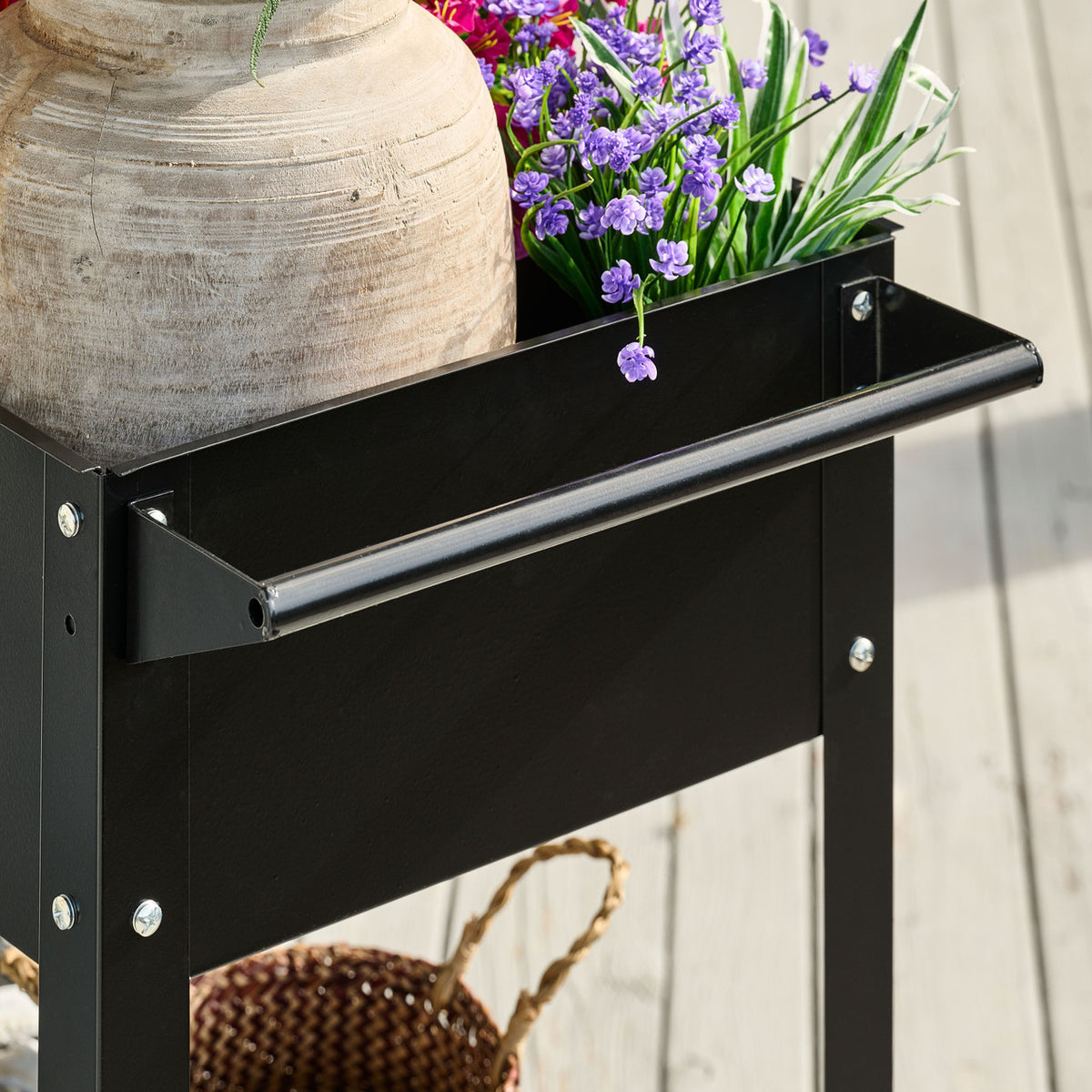 Metal Raised Garden Bed with Wheels