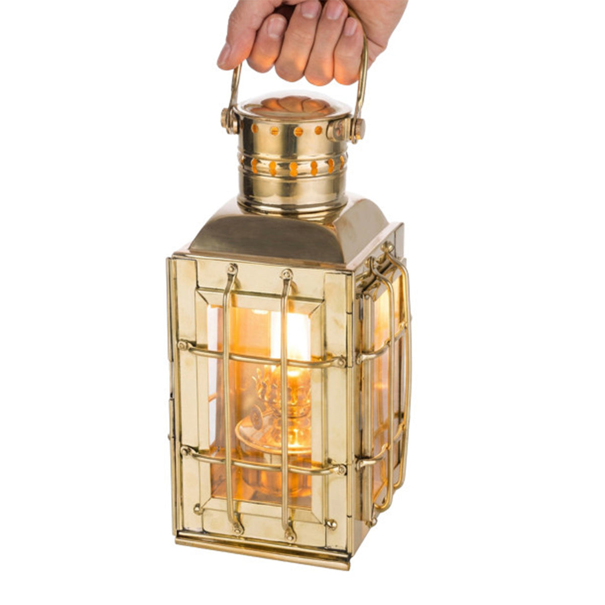 Vintage Inspired 19th Century Brass Oil Lantern