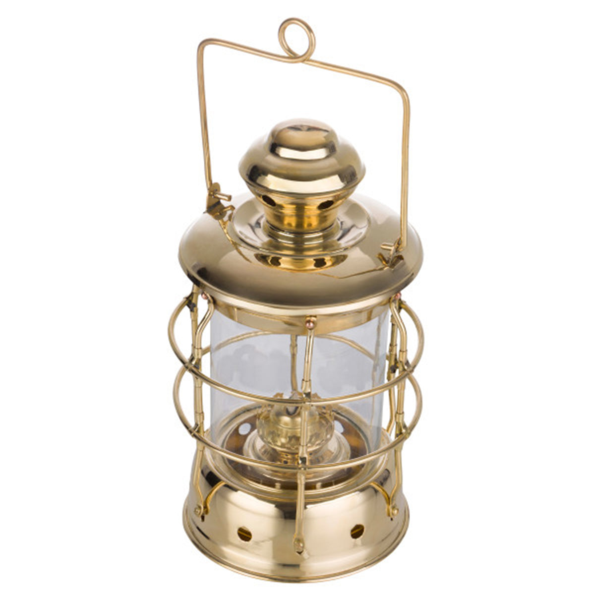 Antique-Style Round Brass Oil Lantern
