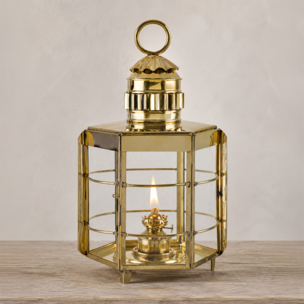 Large 19th Century Brass Oil Lantern