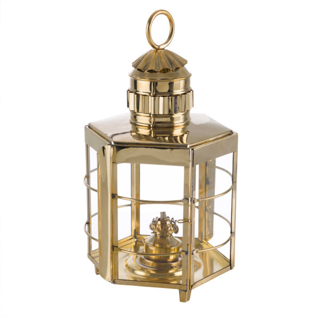Large 19th Century Brass Oil Lantern