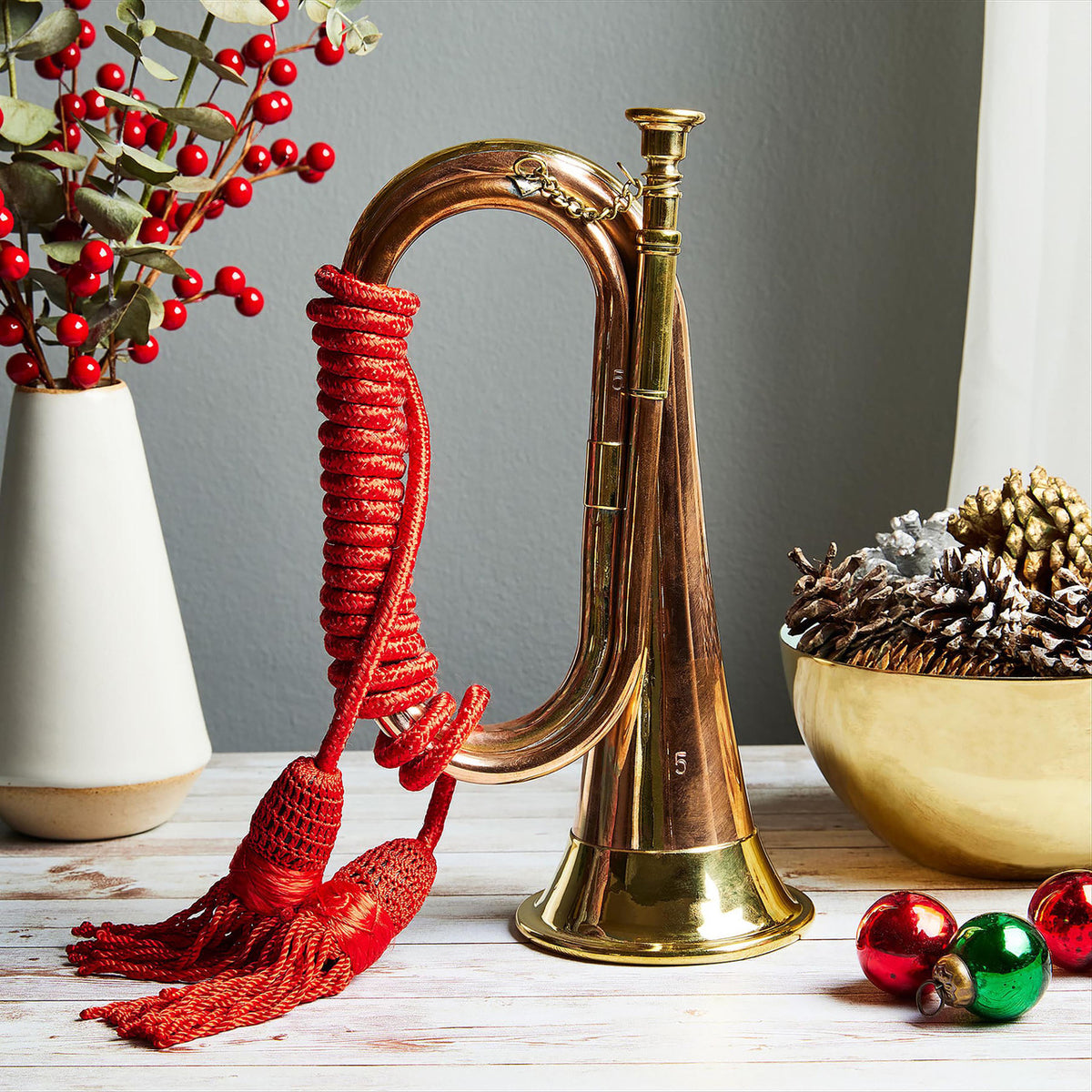 Brass and Copper Bugle Signal Horn