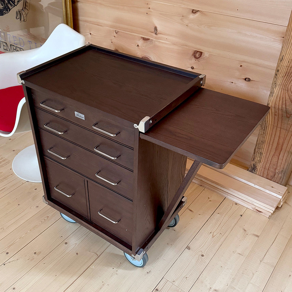 Gerstner International Dark Oak Rolling Cabinet